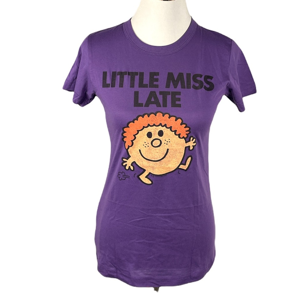 Junk Good Clothing Little Miss Late T-Shirt, Purple, Large